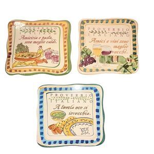 3 Vintage Italian Trivets Cortopassi Family Tiles 2006, 2007, 2008. Hand Painted